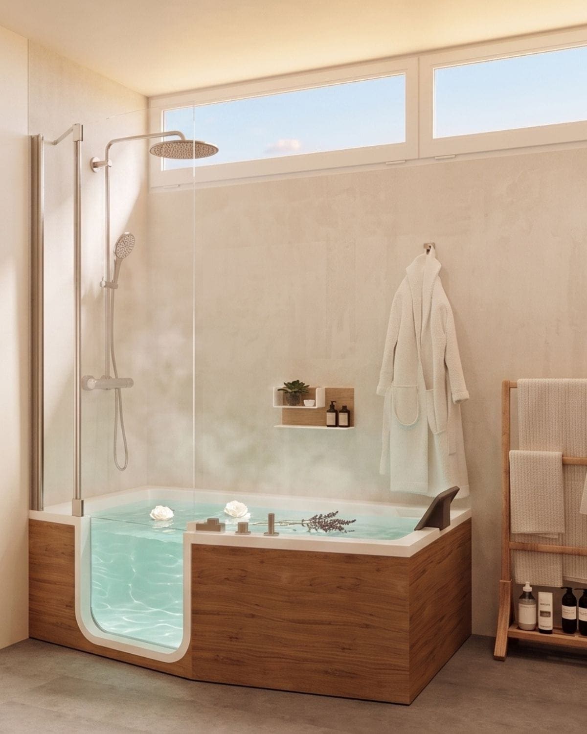 Pure instapbad in eiken naturel — warm & natuurlijk